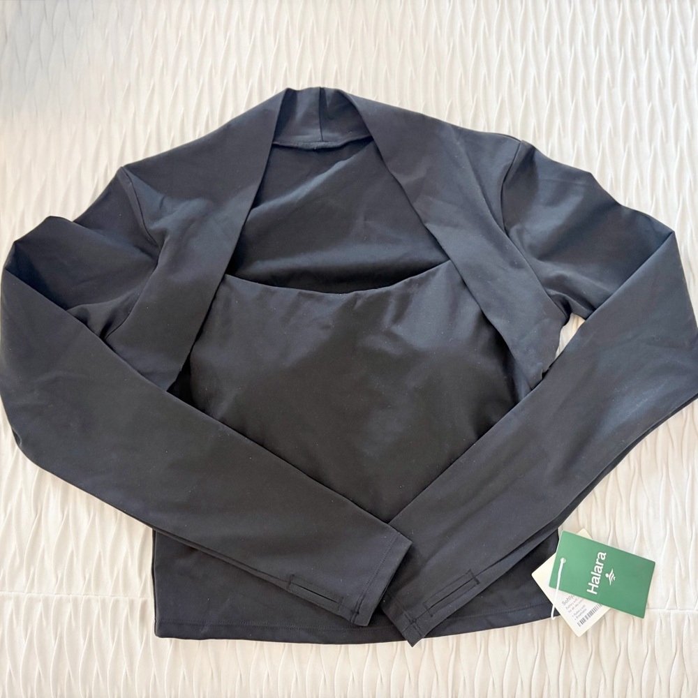 HALARA Black Open-Front Shrug Jacket